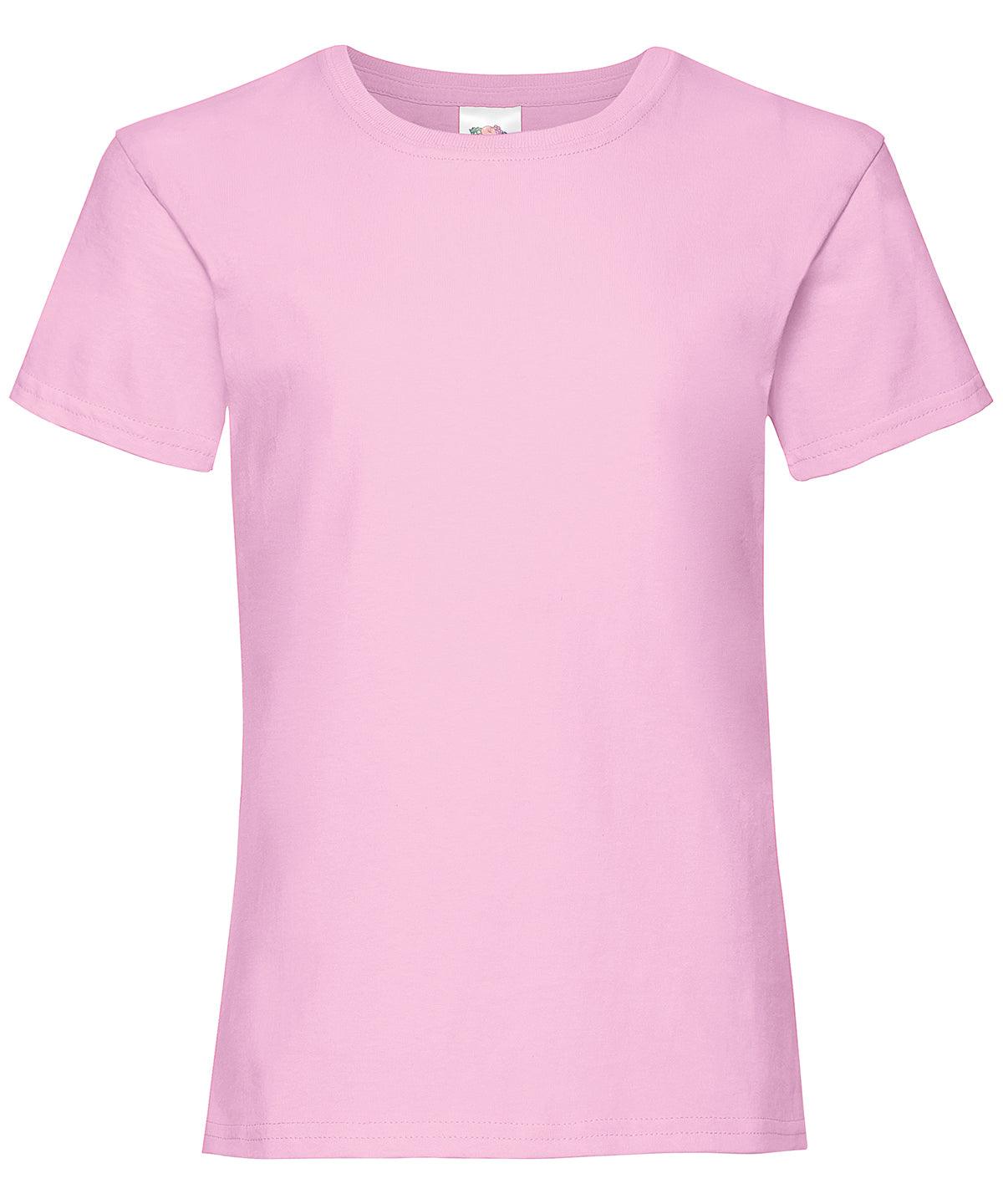 Light Pink - Girls valueweight T T-Shirts Fruit of the Loom Junior, Must Haves, T-Shirts & Vests Schoolwear Centres