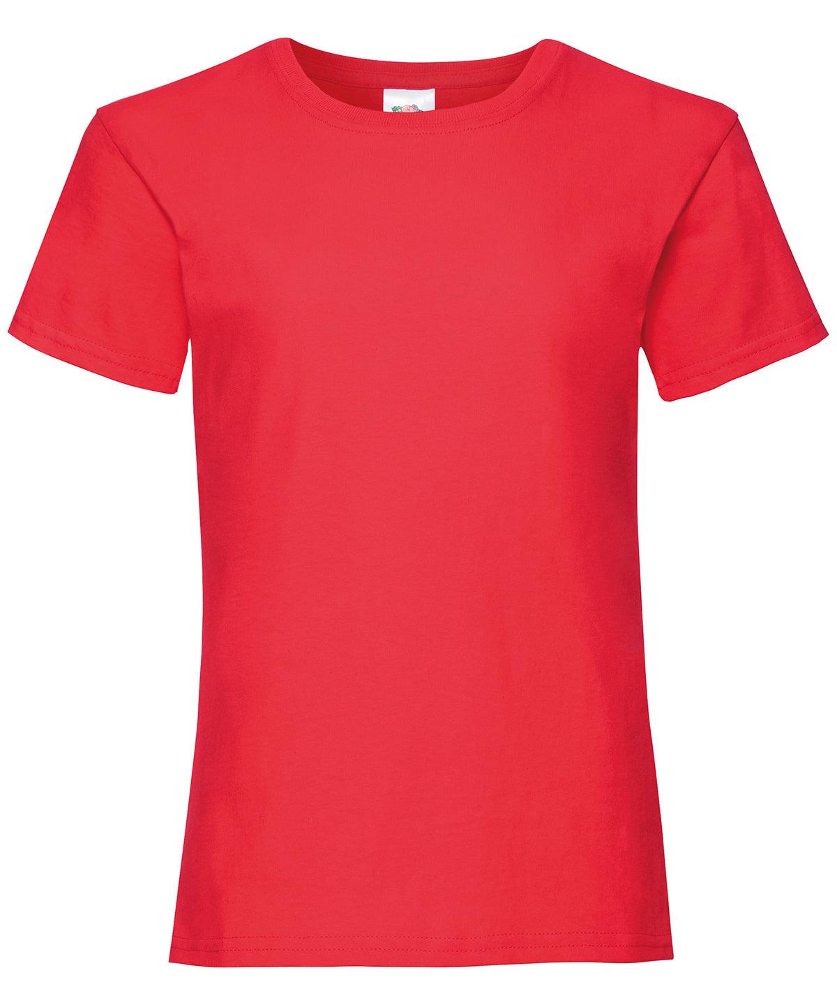 Red - Girls valueweight T T-Shirts Fruit of the Loom Junior, Must Haves, T-Shirts & Vests Schoolwear Centres