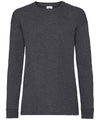 Dark Heather Grey - Kids long sleeve valueweight T T-Shirts Fruit of the Loom Junior, Must Haves, T-Shirts & Vests Schoolwear Centres