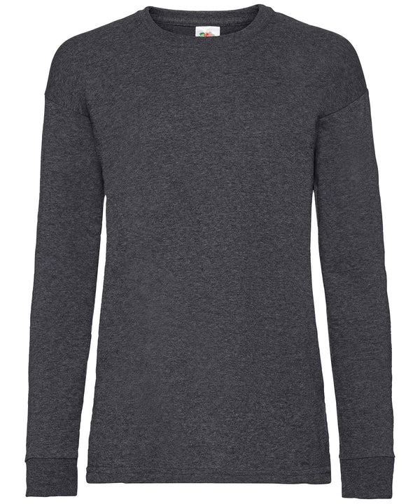 Dark Heather Grey - Kids long sleeve valueweight T T-Shirts Fruit of the Loom Junior, Must Haves, T-Shirts & Vests Schoolwear Centres