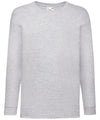 Heather Grey - Kids long sleeve valueweight T T-Shirts Fruit of the Loom Junior, Must Haves, T-Shirts & Vests Schoolwear Centres