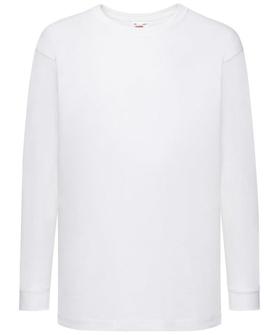 White - Kids long sleeve valueweight T T-Shirts Fruit of the Loom Junior, Must Haves, T-Shirts & Vests Schoolwear Centres
