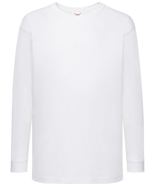 White - Kids long sleeve valueweight T T-Shirts Fruit of the Loom Junior, Must Haves, T-Shirts & Vests Schoolwear Centres