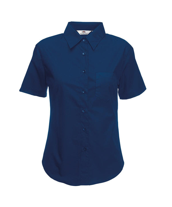 Navy - Ladyfit poplin short sleeve shirt Shirts Fruit of the Loom Plus Sizes, Shirts & Blouses, Women's Fashion Schoolwear Centres