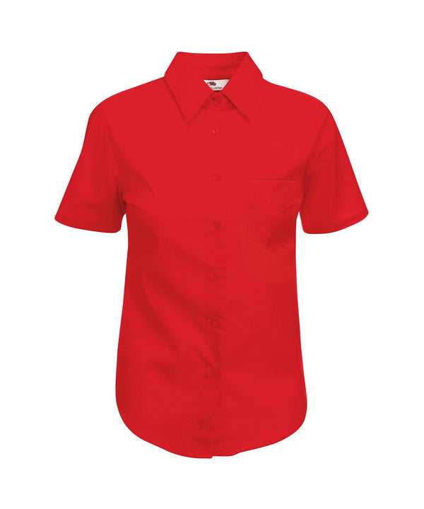 Red - Ladyfit poplin short sleeve shirt Shirts Fruit of the Loom Plus Sizes, Shirts & Blouses, Women's Fashion Schoolwear Centres