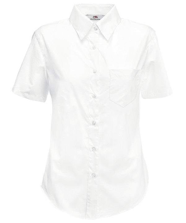White - Ladyfit poplin short sleeve shirt Shirts Fruit of the Loom Plus Sizes, Shirts & Blouses, Women's Fashion Schoolwear Centres