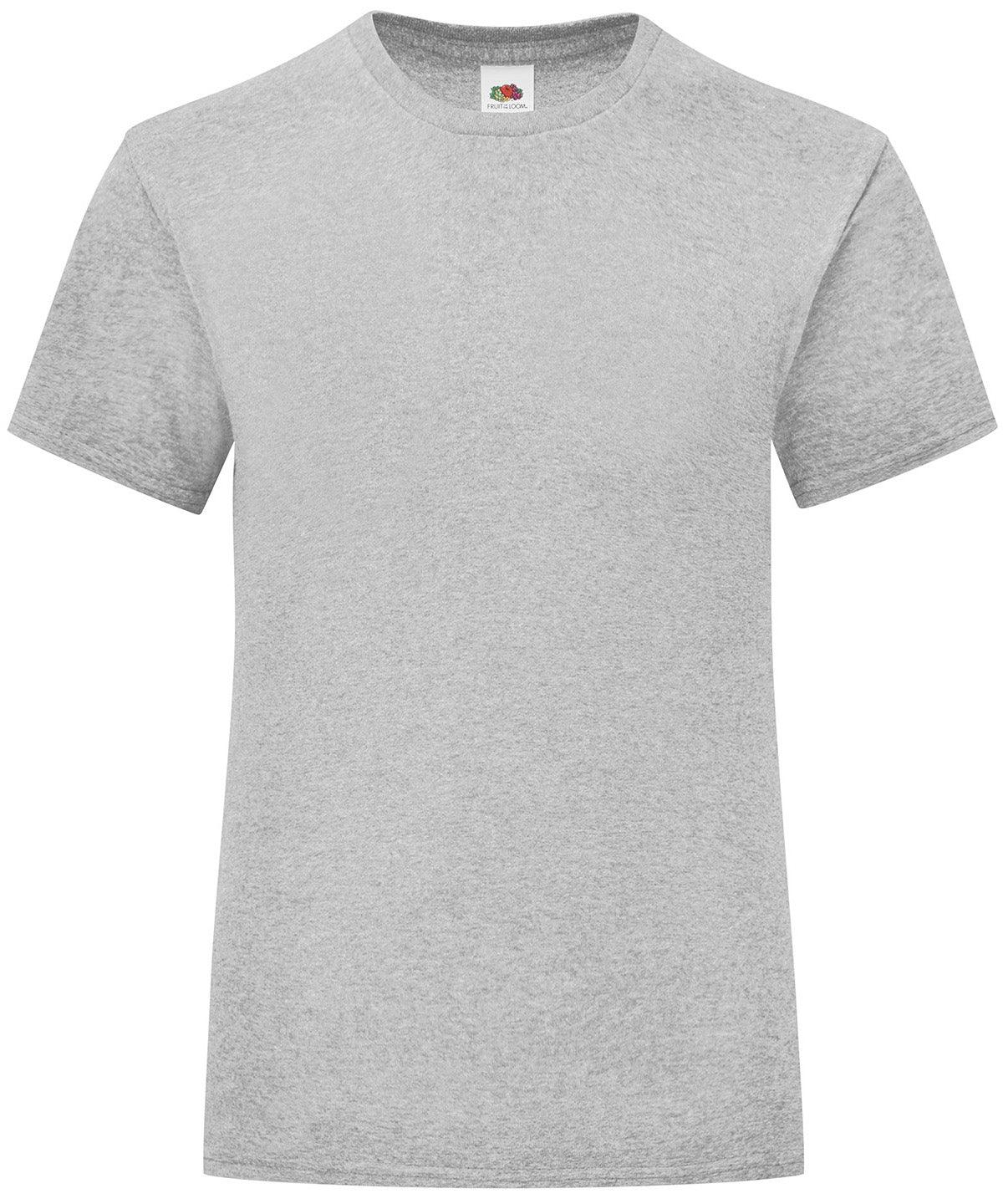 Heather Grey - Girls iconic T T-Shirts Fruit of the Loom Junior, Rebrandable, T-Shirts & Vests Schoolwear Centres