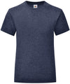 Heather Navy - Girls iconic T T-Shirts Fruit of the Loom Junior, Rebrandable, T-Shirts & Vests Schoolwear Centres