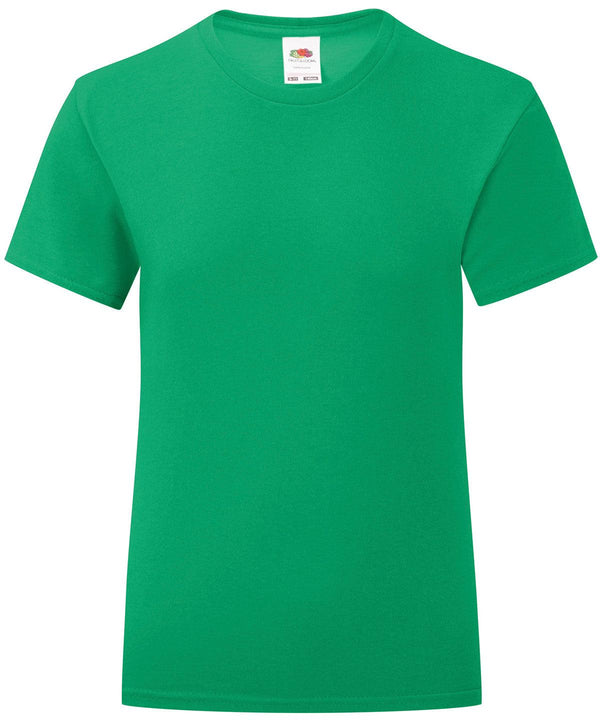 Kelly Green - Girls iconic T T-Shirts Fruit of the Loom Junior, Rebrandable, T-Shirts & Vests Schoolwear Centres