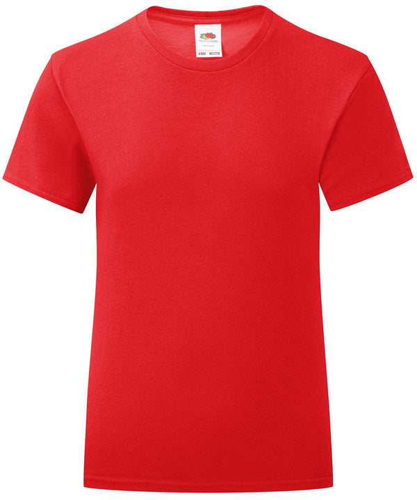 Red - Girls iconic T T-Shirts Fruit of the Loom Junior, Rebrandable, T-Shirts & Vests Schoolwear Centres