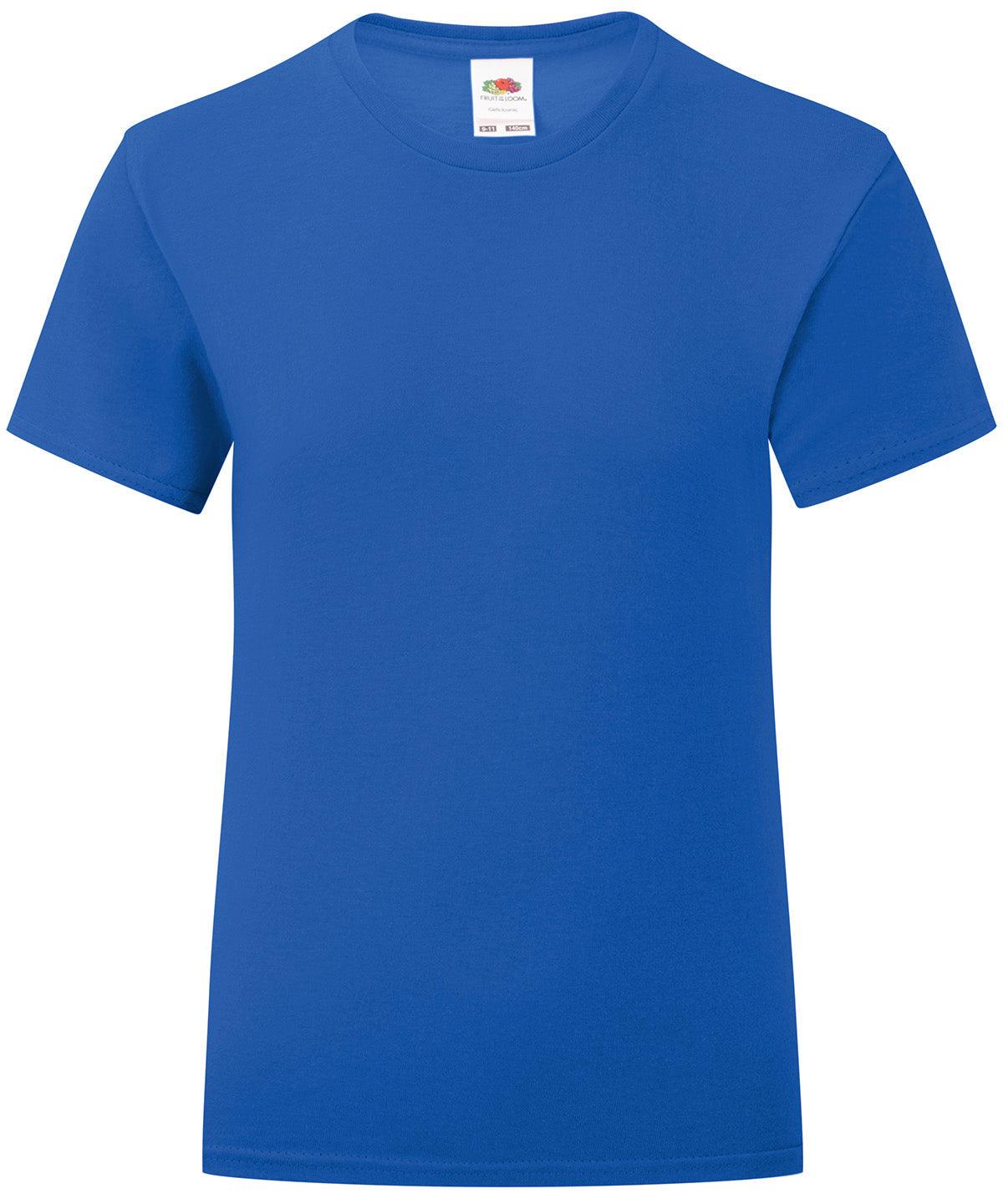 Royal Blue - Girls iconic T T-Shirts Fruit of the Loom Junior, Rebrandable, T-Shirts & Vests Schoolwear Centres