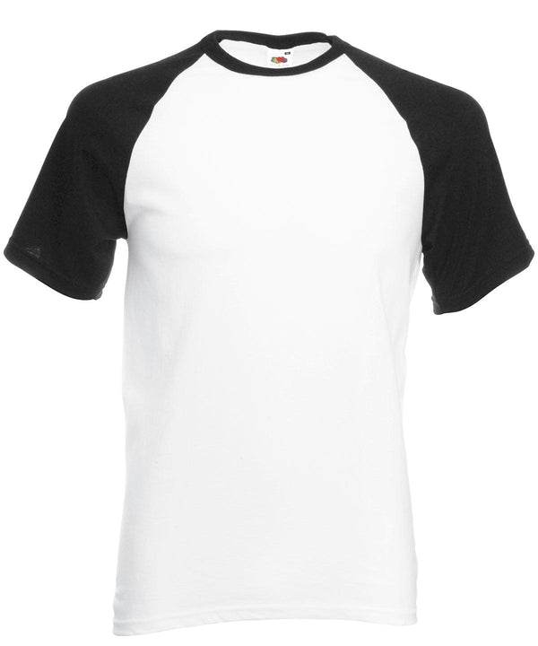 White/Black* - Short sleeve baseball T T-Shirts Fruit of the Loom Must Haves, Raladeal - High Stock, T-Shirts & Vests Schoolwear Centres