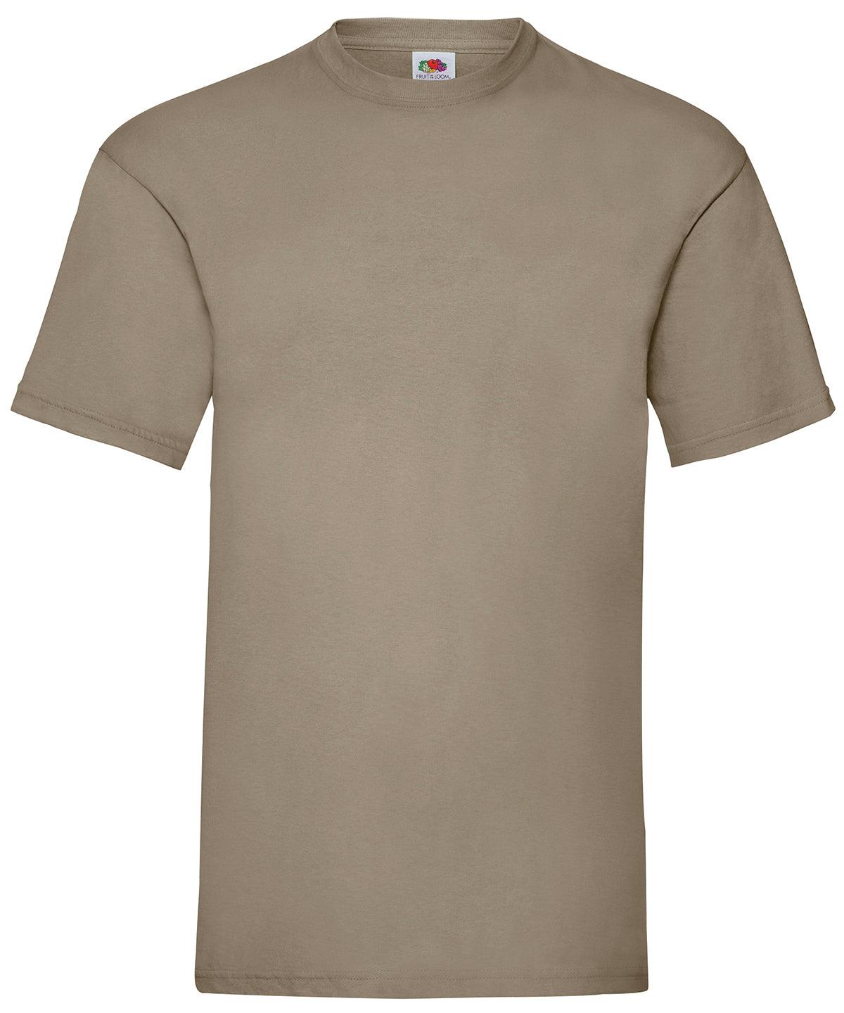 Khaki - Valueweight T T-Shirts Fruit of the Loom Must Haves, Plus Sizes, T-Shirts & Vests, Workwear Schoolwear Centres