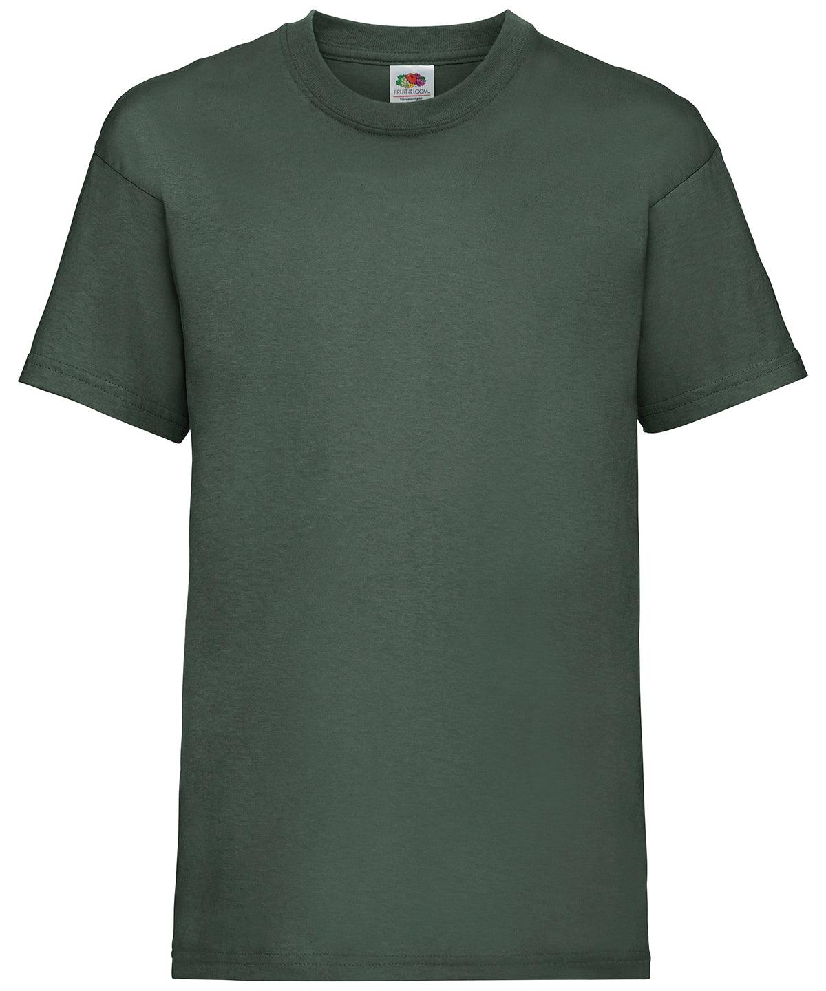 Bottle Green - Kids valueweight T T-Shirts Fruit of the Loom Back to Education, Junior, Must Haves, Price Lock, T-Shirts & Vests Schoolwear Centres