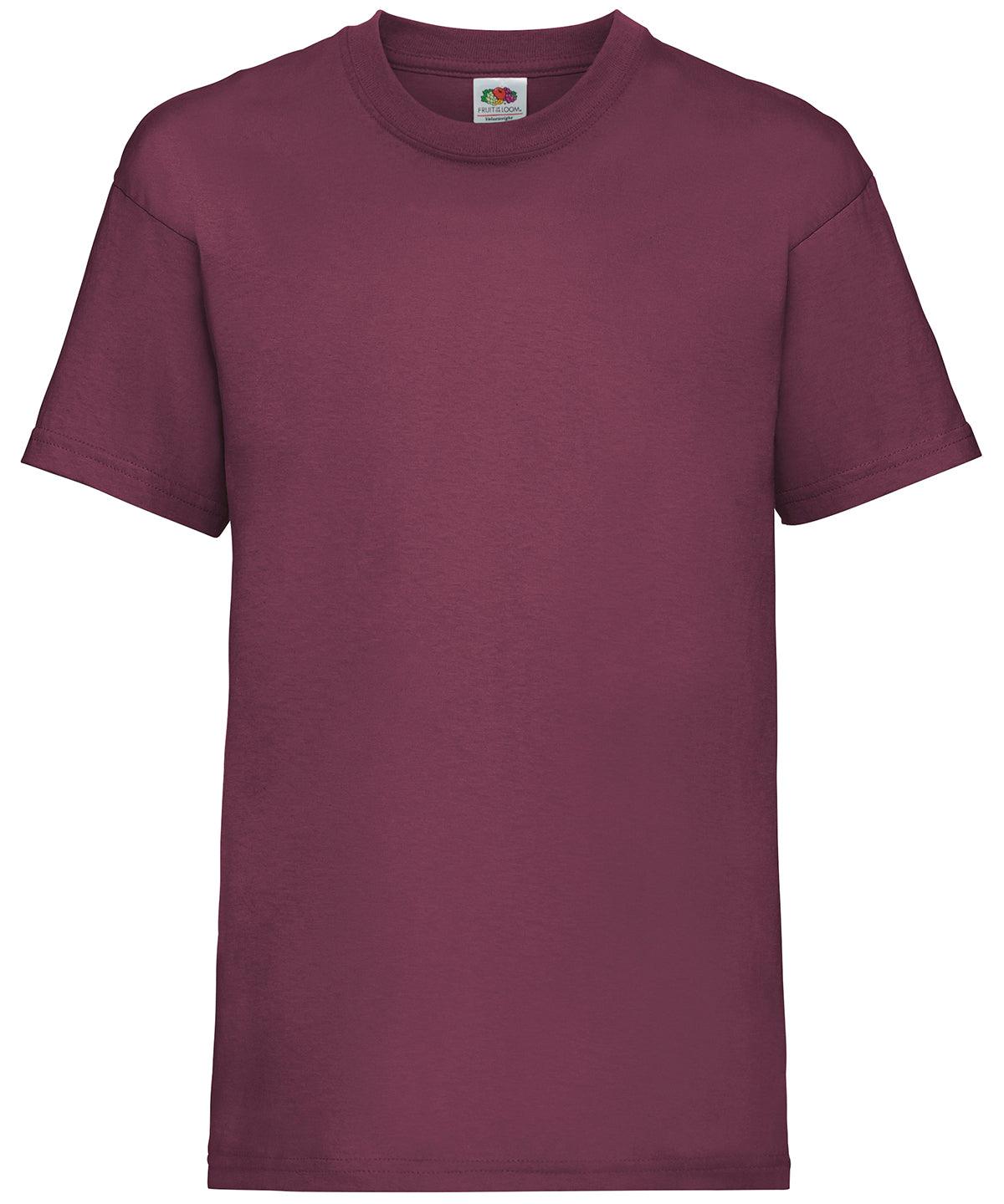 Burgundy - Kids valueweight T T-Shirts Fruit of the Loom Back to Education, Junior, Must Haves, Price Lock, T-Shirts & Vests Schoolwear Centres