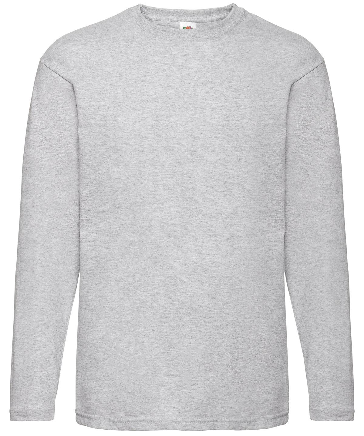 Heather Grey* - Valueweight long sleeve T T-Shirts Fruit of the Loom Must Haves, T-Shirts & Vests Schoolwear Centres