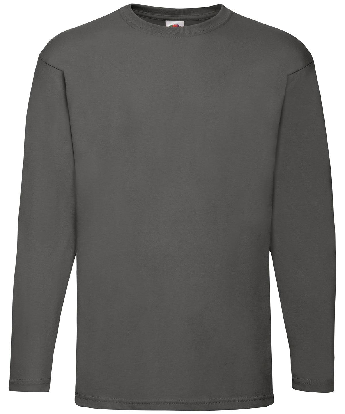 Light Graphite - Valueweight long sleeve T T-Shirts Fruit of the Loom Must Haves, T-Shirts & Vests Schoolwear Centres