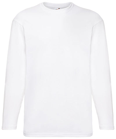 White* - Valueweight long sleeve T T-Shirts Fruit of the Loom Must Haves, T-Shirts & Vests Schoolwear Centres