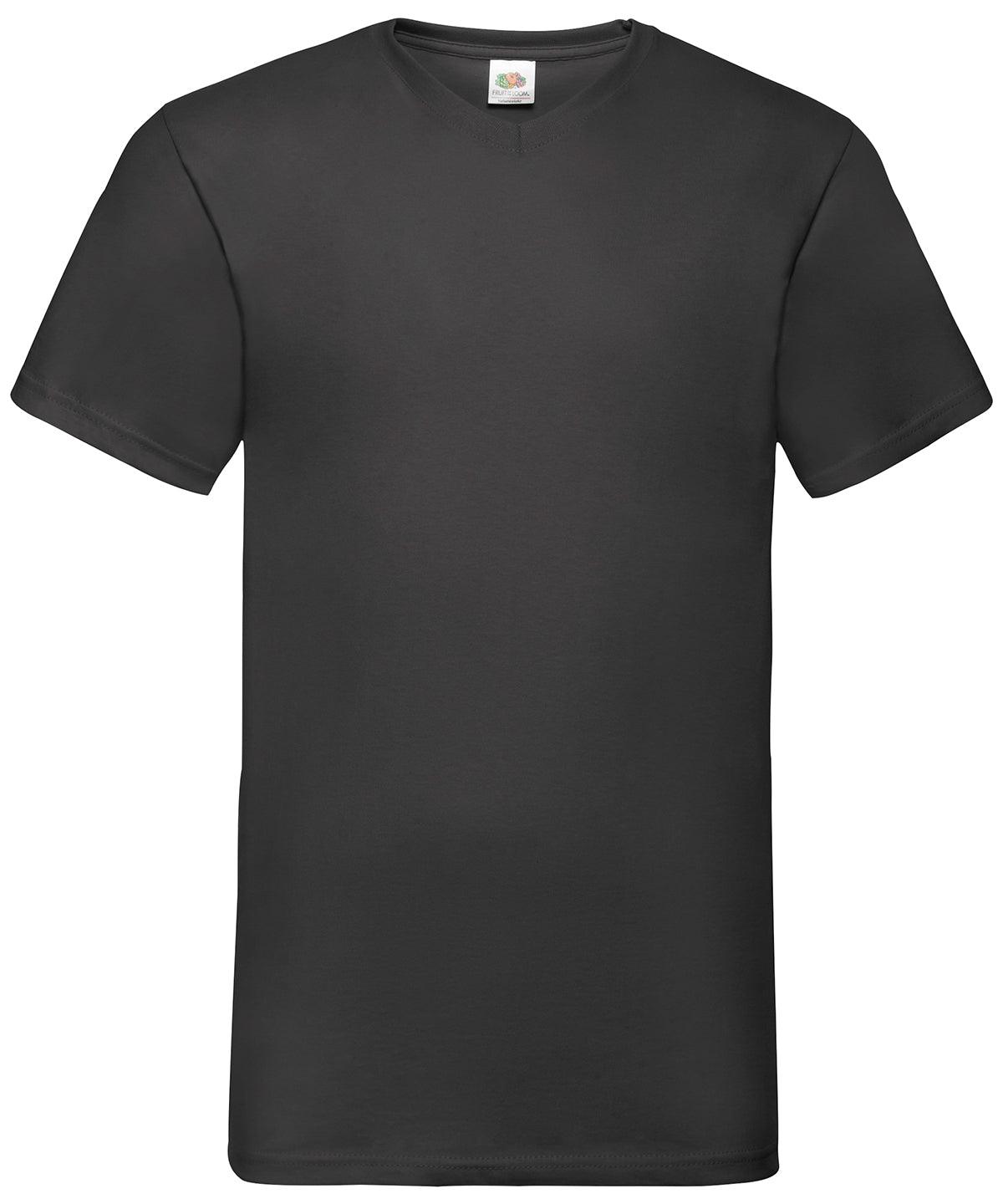 Black* - Valueweight v-neck T T-Shirts Fruit of the Loom Must Haves, T-Shirts & Vests Schoolwear Centres