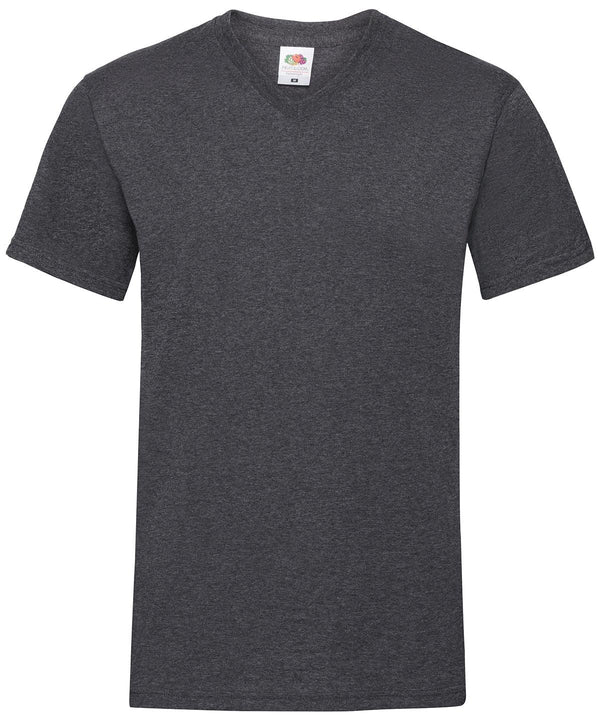 Dark Heather Grey - Valueweight v-neck T T-Shirts Fruit of the Loom Must Haves, T-Shirts & Vests Schoolwear Centres