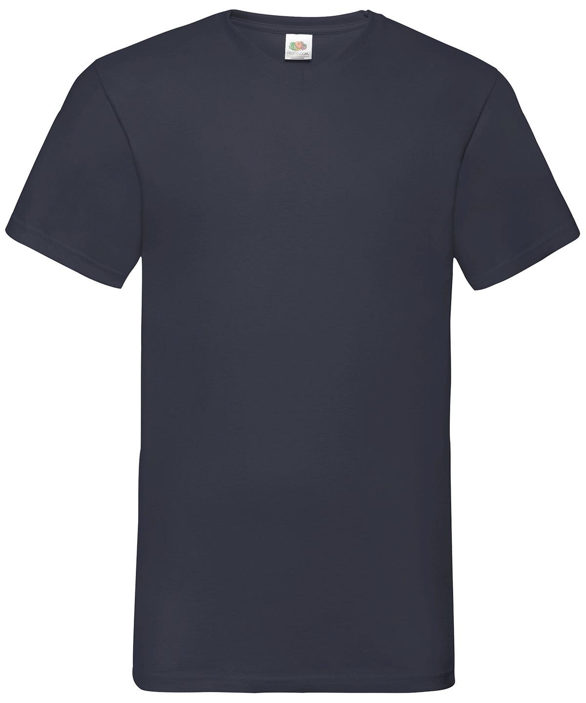 Deep Navy - Valueweight v-neck T T-Shirts Fruit of the Loom Must Haves, T-Shirts & Vests Schoolwear Centres