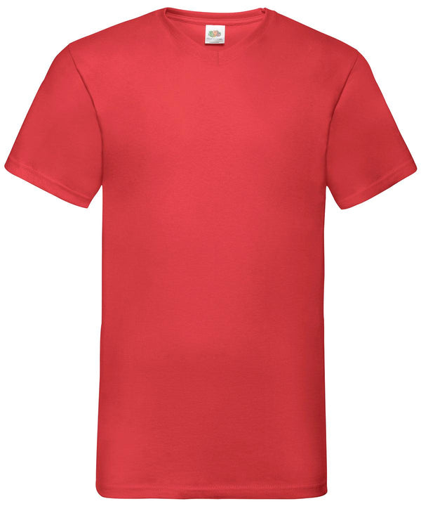 Red - Valueweight v-neck T T-Shirts Fruit of the Loom Must Haves, T-Shirts & Vests Schoolwear Centres