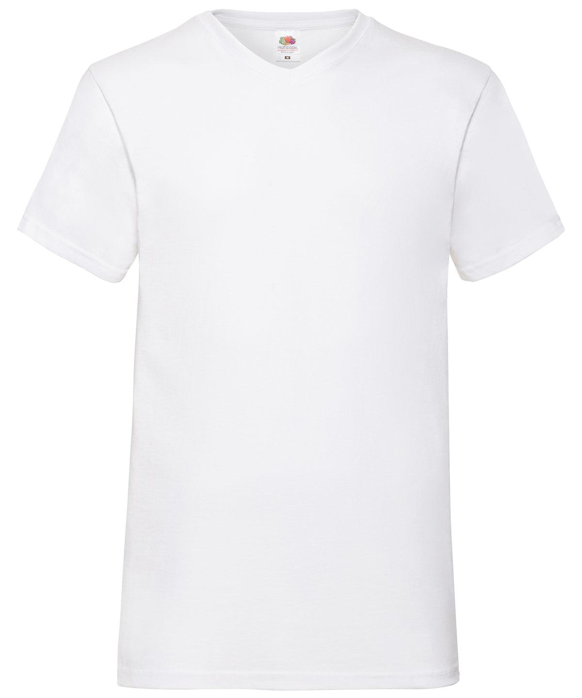 White* - Valueweight v-neck T T-Shirts Fruit of the Loom Must Haves, T-Shirts & Vests Schoolwear Centres