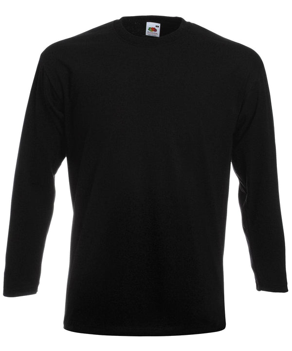 Black - Super premium long sleeve T T-Shirts Fruit of the Loom Safe to wash at 60 degrees, T-Shirts & Vests, Tees safe to wash at 60 degrees Schoolwear Centres