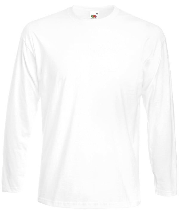 White - Super premium long sleeve T T-Shirts Fruit of the Loom Safe to wash at 60 degrees, T-Shirts & Vests, Tees safe to wash at 60 degrees Schoolwear Centres