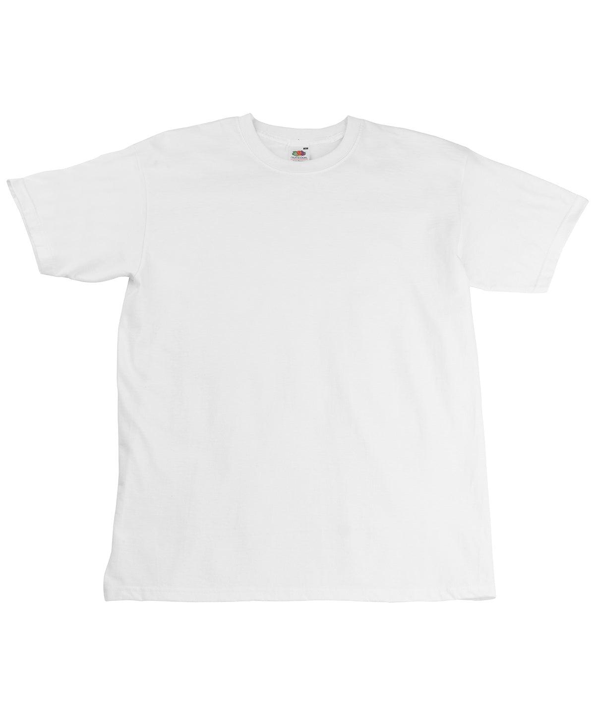 White* - Super premium T T-Shirts Fruit of the Loom Must Haves, Plus Sizes, Safe to wash at 60 degrees, T-Shirts & Vests, Tees safe to wash at 60 degrees Schoolwear Centres