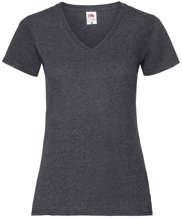 Dark Heather Grey - Women's valueweight v-neck T T-Shirts Fruit of the Loom Must Haves, T-Shirts & Vests Schoolwear Centres