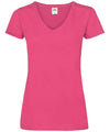 Fuchsia - Women's valueweight v-neck T T-Shirts Fruit of the Loom Must Haves, T-Shirts & Vests Schoolwear Centres