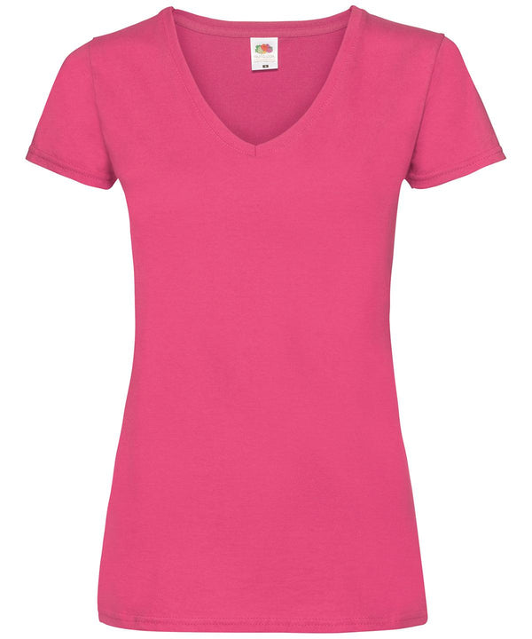 Fuchsia - Women's valueweight v-neck T T-Shirts Fruit of the Loom Must Haves, T-Shirts & Vests Schoolwear Centres