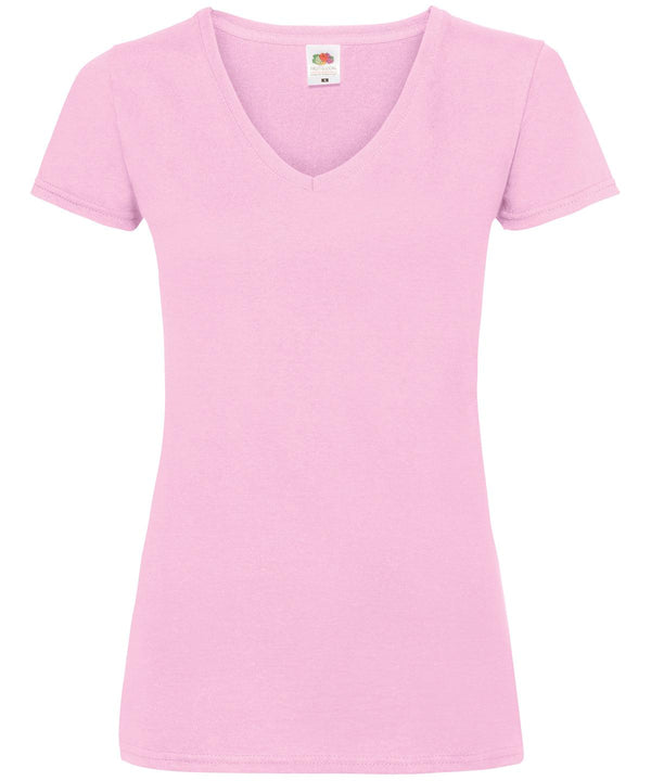 Light Pink - Women's valueweight v-neck T T-Shirts Fruit of the Loom Must Haves, T-Shirts & Vests Schoolwear Centres