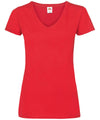 Red - Women's valueweight v-neck T T-Shirts Fruit of the Loom Must Haves, T-Shirts & Vests Schoolwear Centres