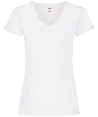 White - Women's valueweight v-neck T T-Shirts Fruit of the Loom Must Haves, T-Shirts & Vests Schoolwear Centres