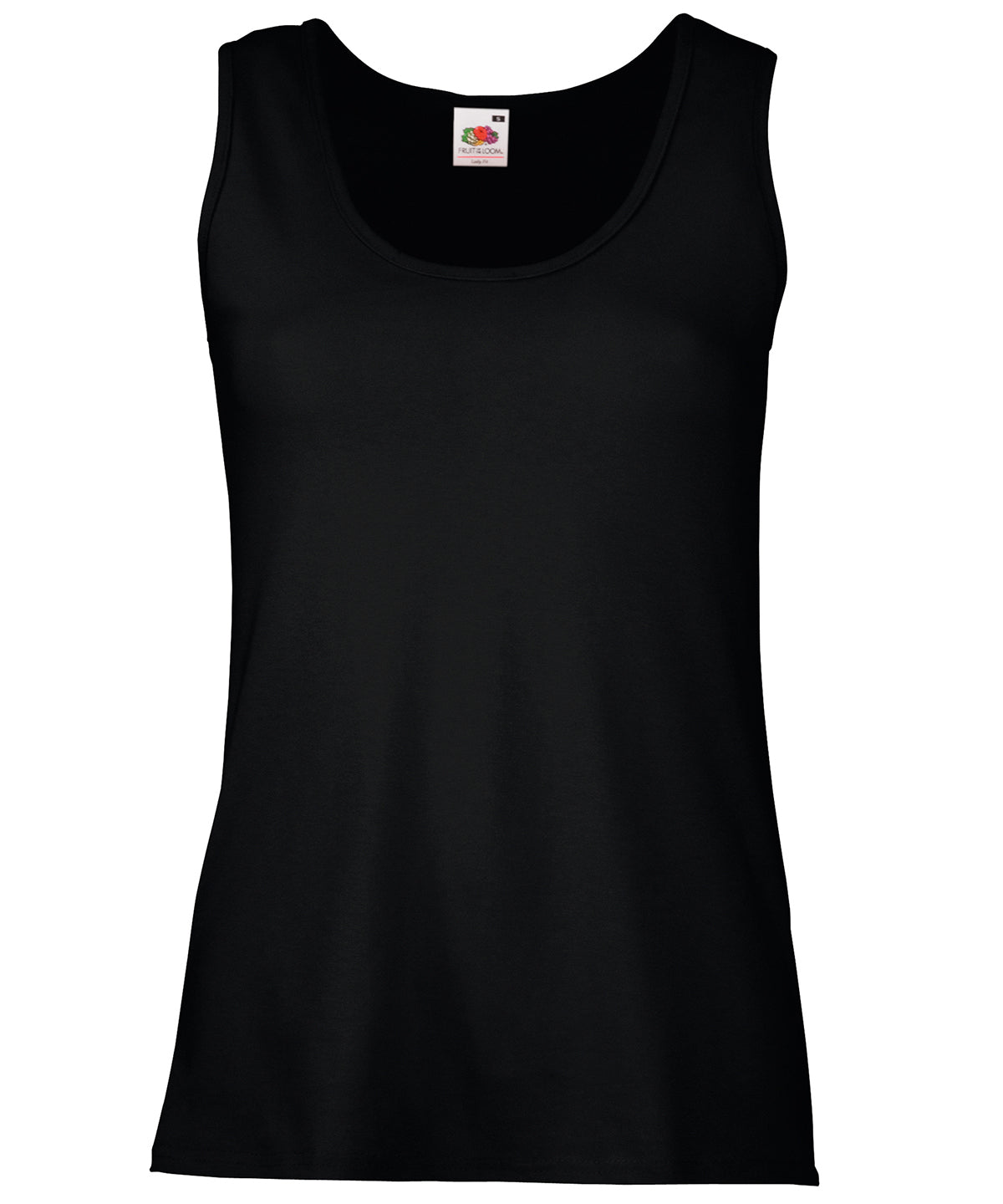 Black - Women's valueweight vest Vests Fruit of the Loom Must Haves, T-Shirts & Vests Schoolwear Centres