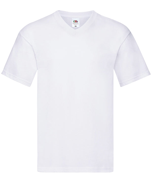 White* - Original v-neck T T-Shirts Fruit of the Loom Plus Sizes, T-Shirts & Vests Schoolwear Centres