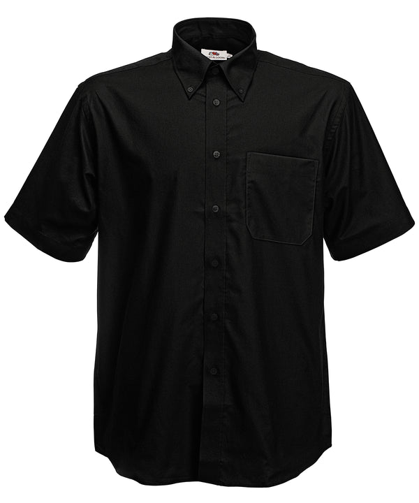 Black - Oxford short sleeve shirt Shirts Fruit of the Loom Must Haves, Plus Sizes, Shirts & Blouses, Workwear Schoolwear Centres