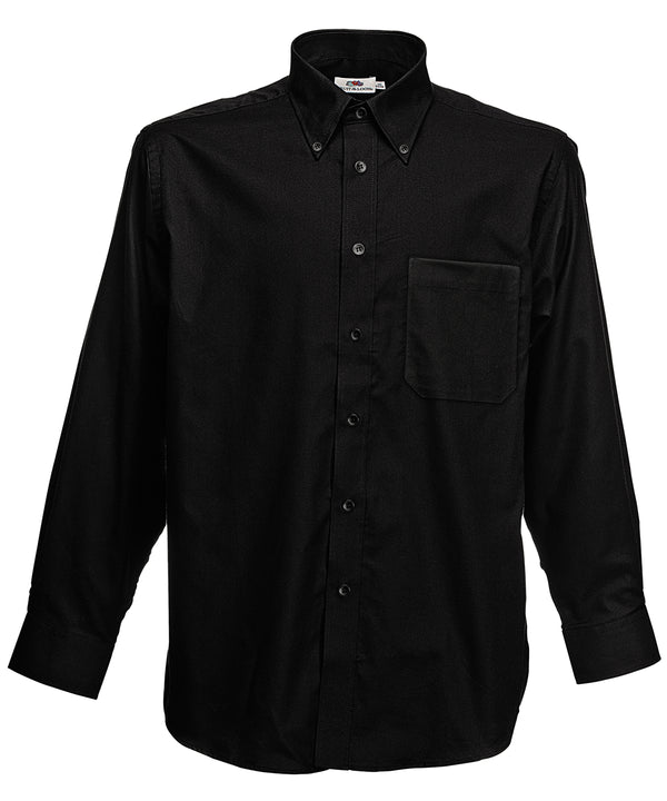 Black - Oxford long sleeve shirt Shirts Fruit of the Loom Must Haves, Plus Sizes, Shirts & Blouses, Workwear Schoolwear Centres