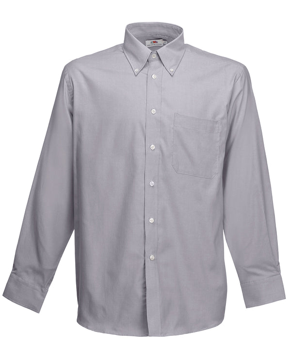 Oxford Grey - Oxford long sleeve shirt Shirts Fruit of the Loom Must Haves, Plus Sizes, Shirts & Blouses, Workwear Schoolwear Centres