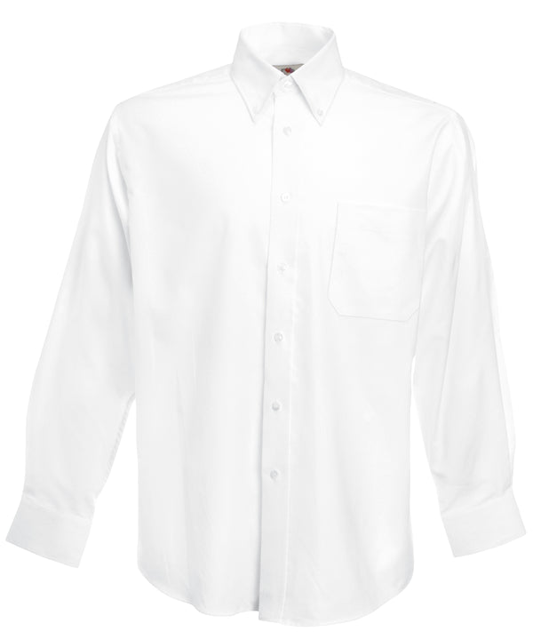 White - Oxford long sleeve shirt Shirts Fruit of the Loom Must Haves, Plus Sizes, Shirts & Blouses, Workwear Schoolwear Centres
