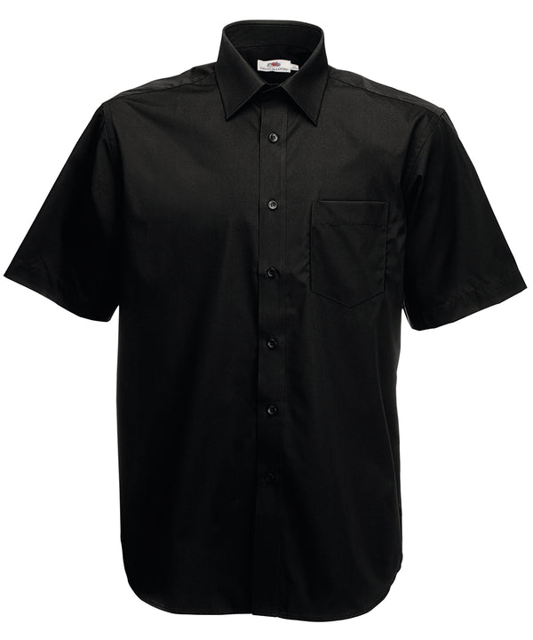 Black - Poplin short sleeve shirt Shirts Fruit of the Loom Plus Sizes, Shirts & Blouses, Workwear Schoolwear Centres