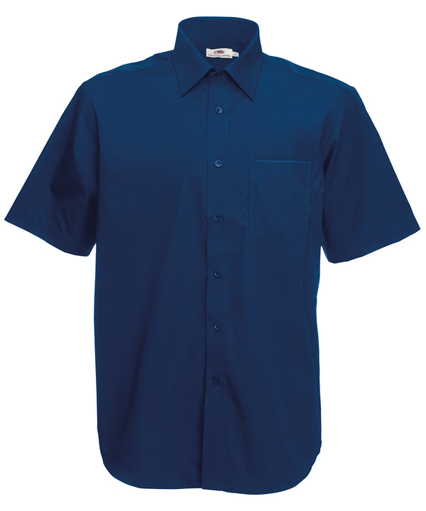 Navy - Poplin short sleeve shirt Shirts Fruit of the Loom Plus Sizes, Shirts & Blouses, Workwear Schoolwear Centres