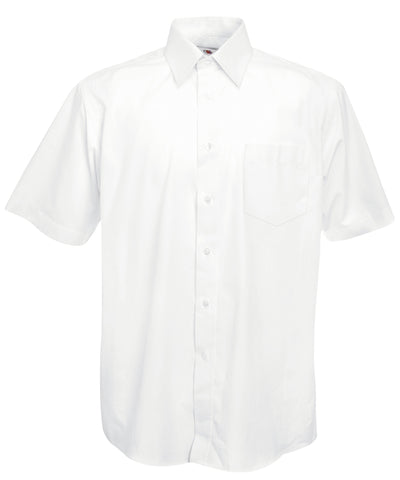 White - Poplin short sleeve shirt Shirts Fruit of the Loom Plus Sizes, Shirts & Blouses, Workwear Schoolwear Centres