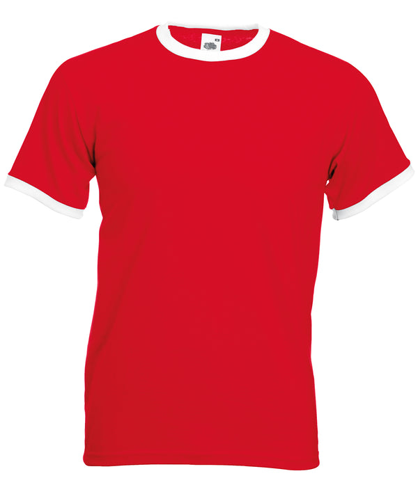 Red/White - Ringer T T-Shirts Fruit of the Loom Must Haves, T-Shirts & Vests Schoolwear Centres