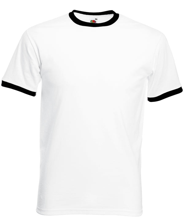 White/Black - Ringer T T-Shirts Fruit of the Loom Must Haves, T-Shirts & Vests Schoolwear Centres