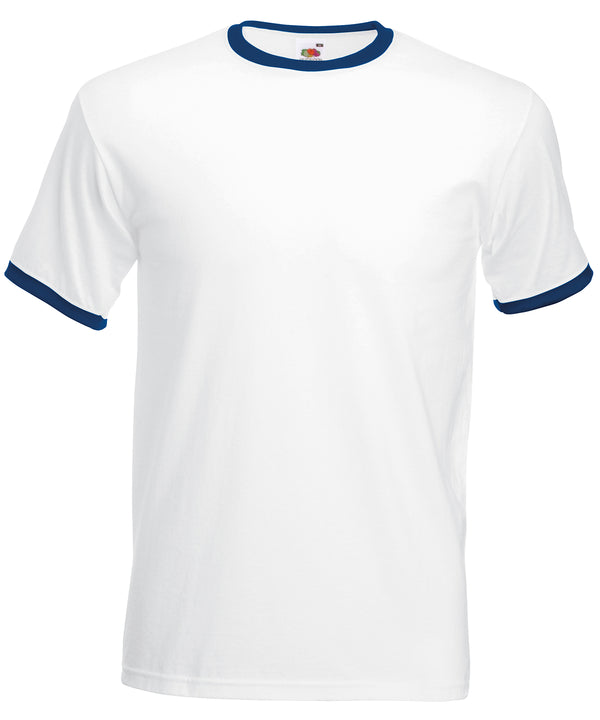 White/Navy - Ringer T T-Shirts Fruit of the Loom Must Haves, T-Shirts & Vests Schoolwear Centres