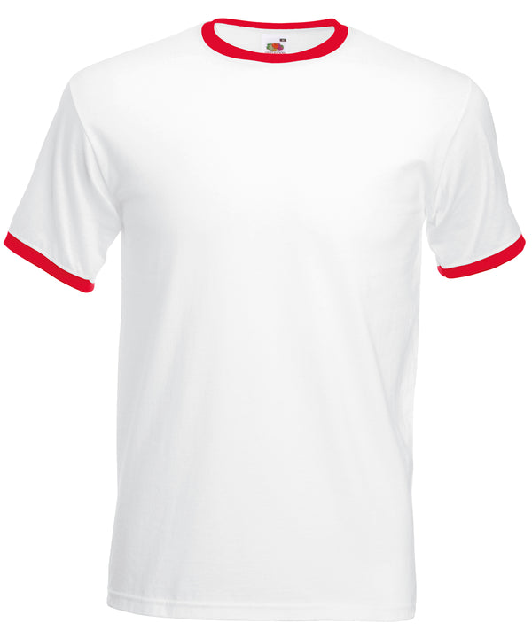 White/Red - Ringer T T-Shirts Fruit of the Loom Must Haves, T-Shirts & Vests Schoolwear Centres