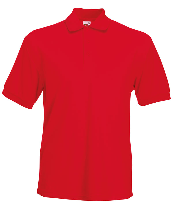 Red - Heavyweight 65/35 polo Polos Fruit of the Loom Fruit of the Loom Polos, Must Haves, Plus Sizes, Polos & Casual Schoolwear Centres